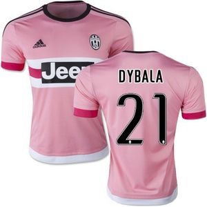 Jueventus Men's 2015-2016 Away Pink Jersey Dybala